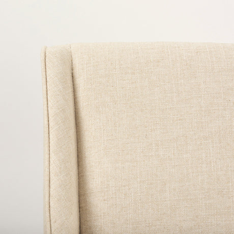 Kensington Cream Fabric Seat Brown Wood Frame Counter Stool by Mercana at Eve Furniture