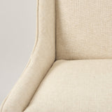 Kensington Cream Fabric Seat Brown Wood Frame Counter Stool by Mercana at Eve Furniture