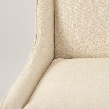 Kensington Cream Fabric Seat Brown Wood Frame Counter Stool by Mercana at Eve Furniture