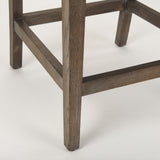 Kensington Cream Fabric Seat Brown Wood Frame Counter Stool by Mercana at Eve Furniture