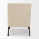 Kensington Cream Linen Fabric and Wood Accent Chair by Mercana at Eve Furniture