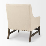 Kensington Cream Linen Fabric and Wood Accent Chair by Mercana at Eve Furniture