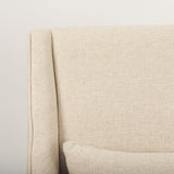 Kensington Cream Linen Fabric and Wood Accent Chair by Mercana at Eve Furniture