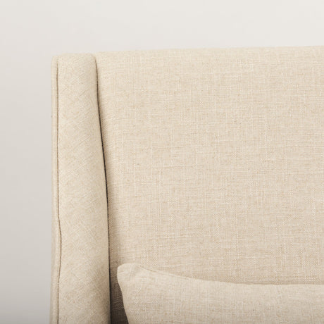 Kensington Cream Linen Fabric and Wood Accent Chair by Mercana at Eve Furniture