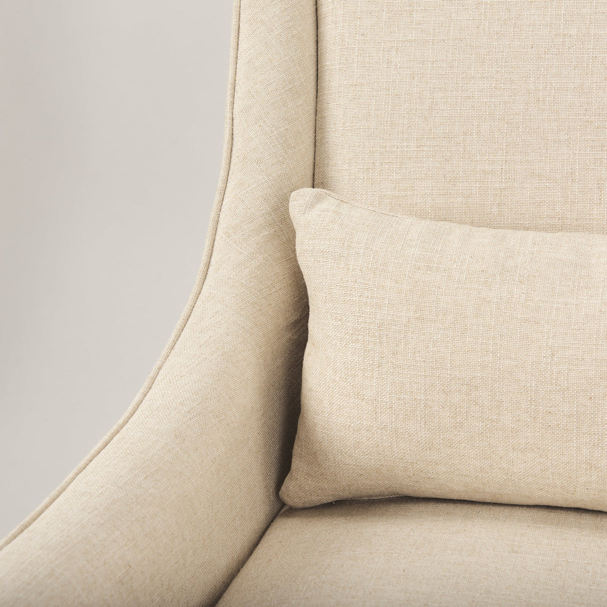 Kensington Cream Linen Fabric and Wood Accent Chair by Mercana at Eve Furniture