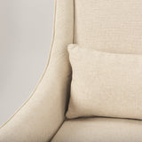 Kensington Cream Linen Fabric and Wood Accent Chair by Mercana at Eve Furniture
