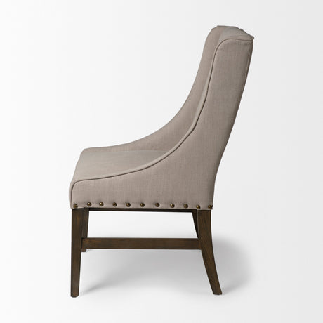 Kensington I Beige Fabric and Solid Wood Dining Chair by Mercana at Eve Furniture