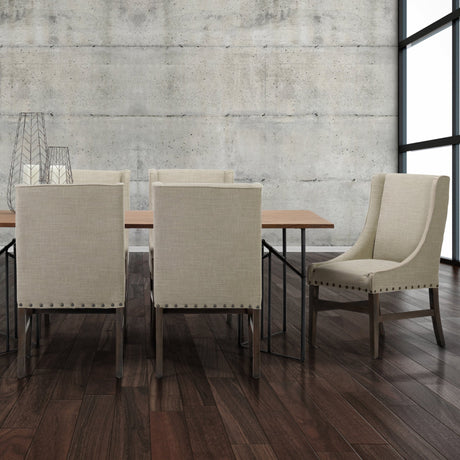 Kensington I Beige Fabric and Solid Wood Dining Chair by Mercana at Eve Furniture