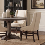 Kensington I Cream Fabric and Solid Wood Dining Chair by Mercana at Eve Furniture