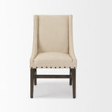 Kensington I Cream Fabric and Solid Wood Dining Chair by Mercana at Eve Furniture