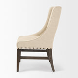 Kensington I Cream Fabric and Solid Wood Dining Chair by Mercana at Eve Furniture