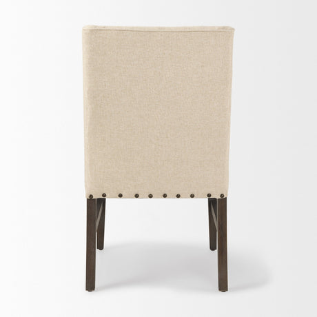 Kensington I Cream Fabric and Solid Wood Dining Chair by Mercana at Eve Furniture