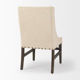 Kensington I Cream Fabric and Solid Wood Dining Chair by Mercana at Eve Furniture