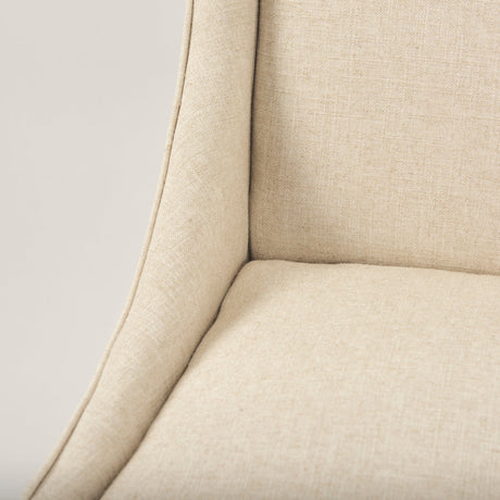 Kensington I Cream Fabric and Solid Wood Dining Chair by Mercana at Eve Furniture