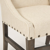 Kensington I Cream Fabric and Solid Wood Dining Chair by Mercana at Eve Furniture