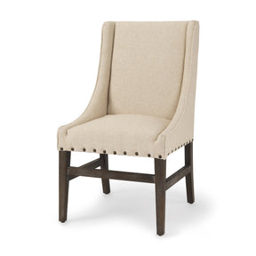 Kensington I Cream Fabric and Solid Wood Dining Chair by Mercana at Eve Furniture