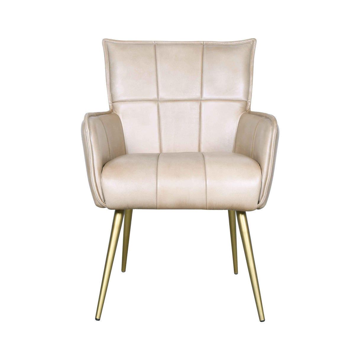 Kent Surrey 23" Armchair in Antique Ivory Leather and Gold Legs by Home Trends & Design at Eve Furniture
