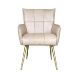 Kent Surrey 23" Armchair in Antique Ivory Leather and Gold Legs by Home Trends & Design at Eve Furniture