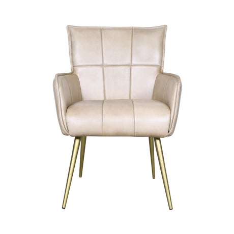 Kent Surrey 23" Armchair in Antique Ivory Leather and Gold Legs by Home Trends & Design at Eve Furniture