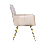 Kent Surrey 23" Armchair in Antique Ivory Leather and Gold Legs by Home Trends & Design at Eve Furniture