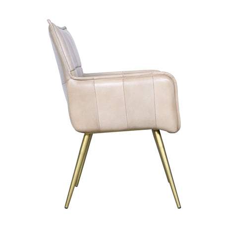 Kent Surrey 23" Armchair in Antique Ivory Leather and Gold Legs by Home Trends & Design at Eve Furniture