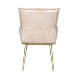 Kent Surrey 23" Armchair in Antique Ivory Leather and Gold Legs by Home Trends & Design at Eve Furniture