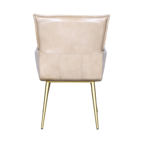 Kent Surrey 23" Armchair in Antique Ivory Leather and Gold Legs by Home Trends & Design at Eve Furniture