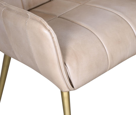 Kent Surrey 23" Armchair in Antique Ivory Leather and Gold Legs by Home Trends & Design at Eve Furniture