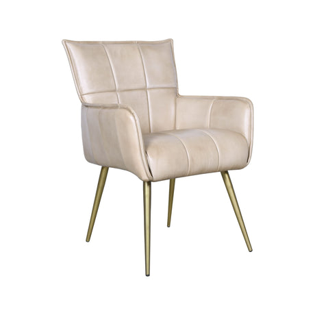 Kent Surrey 23" Armchair in Antique Ivory Leather and Gold Legs by Home Trends & Design at Eve Furniture