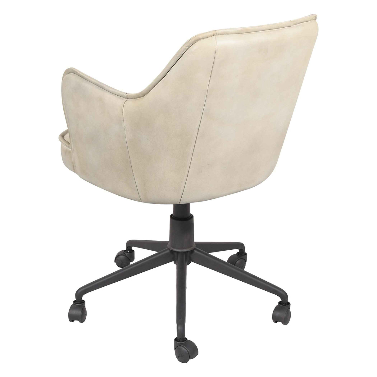 Kent Swivel Desk Chair in Antique Ivory Leather by Home Trends & Design at Eve Furniture
