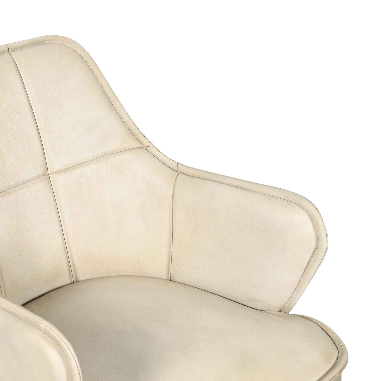 Kent Swivel Desk Chair in Antique Ivory Leather by Home Trends & Design at Eve Furniture