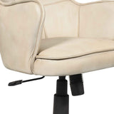 Kent Swivel Desk Chair in Antique Ivory Leather by Home Trends & Design at Eve Furniture