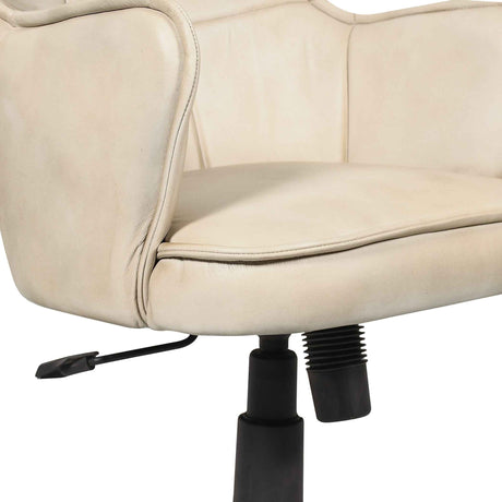 Kent Swivel Desk Chair in Antique Ivory Leather by Home Trends & Design at Eve Furniture