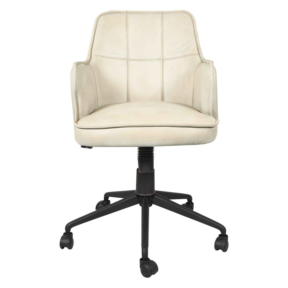 Kent Swivel Desk Chair in Antique Ivory Leather by Home Trends & Design at Eve Furniture