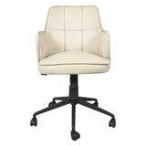 Kent Swivel Desk Chair in Antique Ivory Leather by Home Trends & Design at Eve Furniture