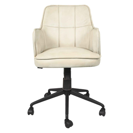 Kent Swivel Desk Chair in Antique Ivory Leather by Home Trends & Design at Eve Furniture