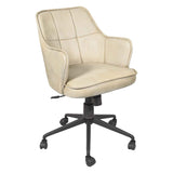 Kent Swivel Desk Chair in Antique Ivory Leather by Home Trends & Design at Eve Furniture