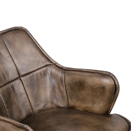 Kent Swivel Desk Chair in Antique Whiskey Leather by Home Trends & Design at Eve Furniture