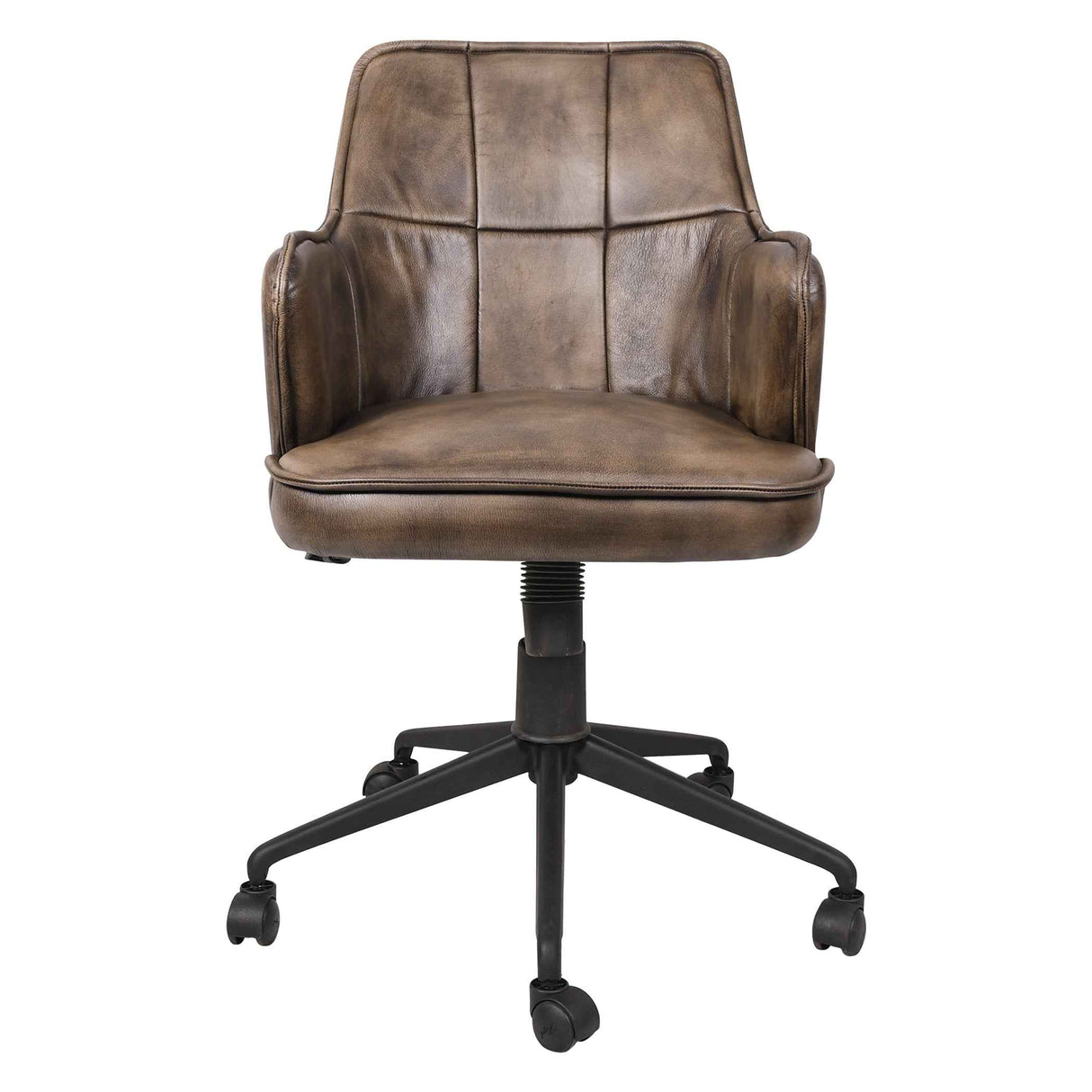 Kent Swivel Desk Chair in Antique Whiskey Leather by Home Trends & Design at Eve Furniture