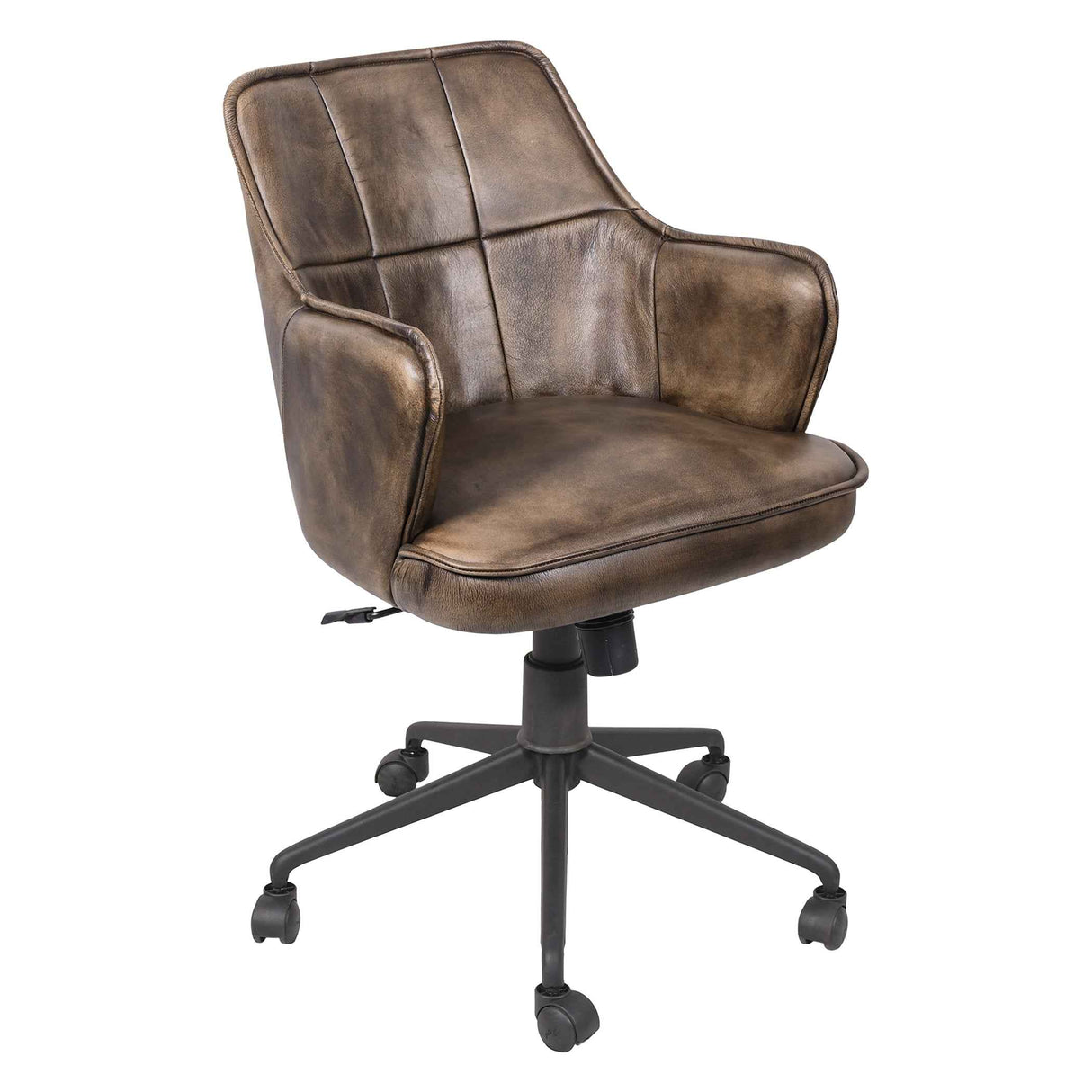 Kent Swivel Desk Chair in Antique Whiskey Leather by Home Trends & Design at Eve Furniture