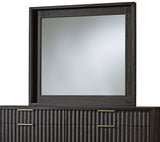 Kentfield Solid Wood Beveled Glass Mirror in Black Drifted Oak by Modus Furniture at Eve Furniture