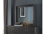 Kentfield Solid Wood Beveled Glass Mirror in Black Drifted Oak by Modus Furniture at Eve Furniture