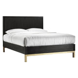 Kentfield Solid Wood Eastern King Platform Bed in Black Drifted Oak by Modus Furniture at Eve Furniture
