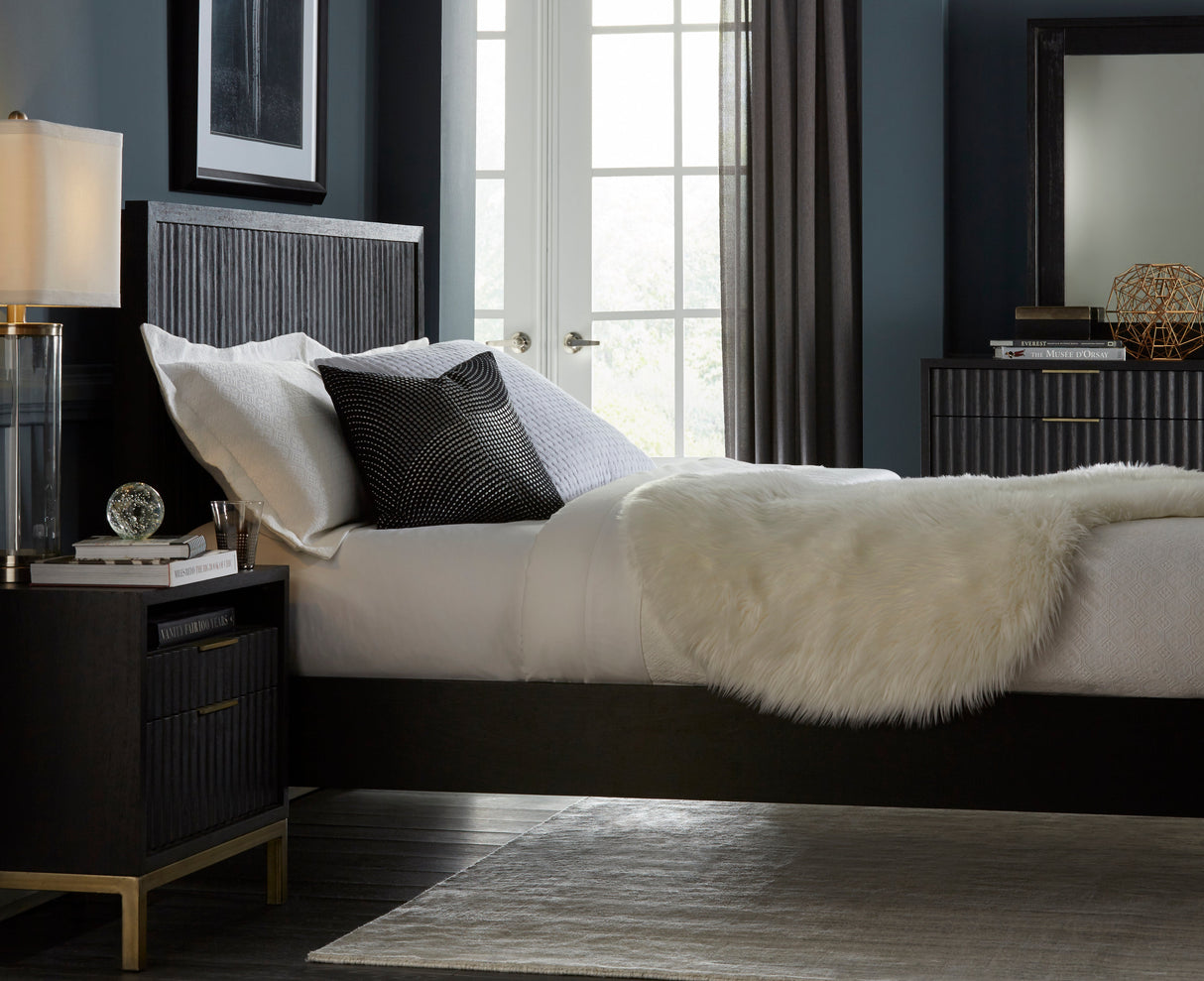 Kentfield Solid Wood Full Platform Bed in Black Drifted Oak by Modus Furniture at Eve Furniture