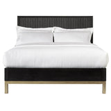 Kentfield Solid Wood Full Platform Bed in Black Drifted Oak by Modus Furniture at Eve Furniture