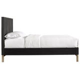 Kentfield Solid Wood Full Platform Bed in Black Drifted Oak by Modus Furniture at Eve Furniture