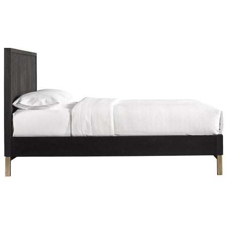 Kentfield Solid Wood Full Platform Bed in Black Drifted Oak by Modus Furniture at Eve Furniture