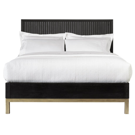 Kentfield Solid Wood Queen Platform Bed in Black Drifted Oak by Modus Furniture at Eve Furniture