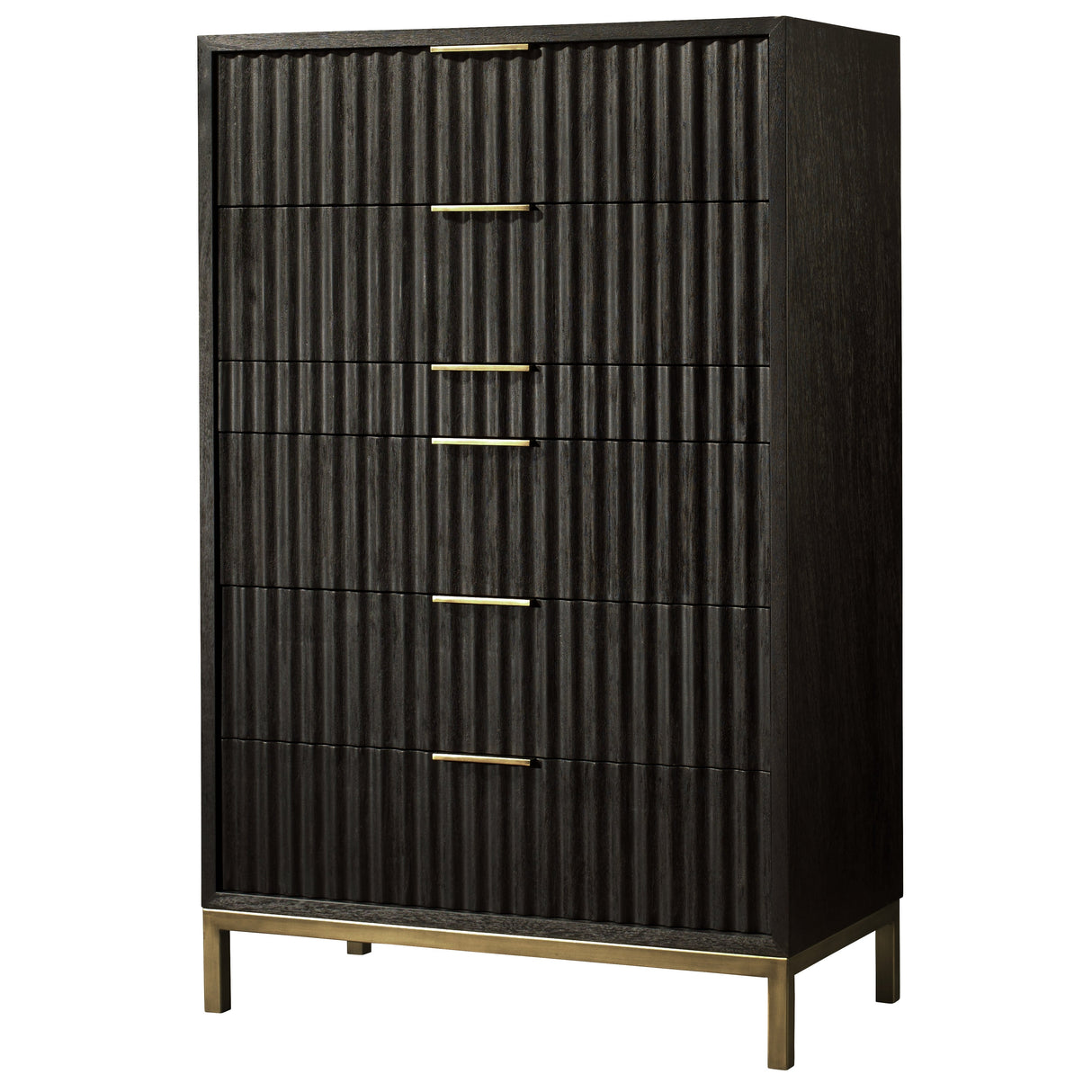 Kentfield Solid Wood Six Drawer Chest in Black Drifted Oak by Modus Furniture at Eve Furniture
