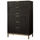 Kentfield Solid Wood Six Drawer Chest in Black Drifted Oak by Modus Furniture at Eve Furniture